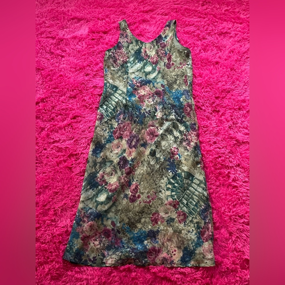 SOLD Floral Sleeveless Dress - Multicolor